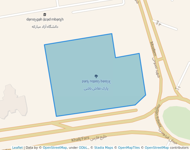 walking in پارک نقاش باشی map in Mobarakeh