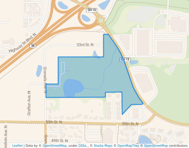 walking in Northdale Park map in Oakdale