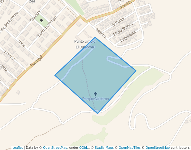 walking in Parque Culebron map in Coquimbo