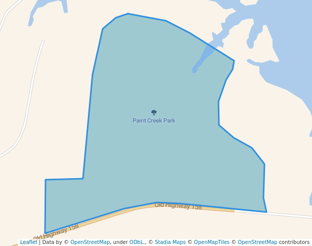 walking in Paint Creek Park map in Robert Lee