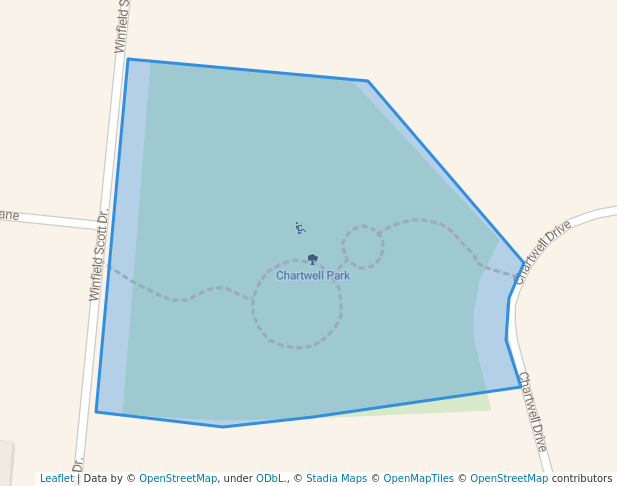 walking in Chartwell Park map in Winfield