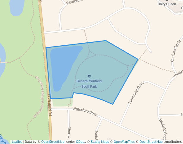 walking in General Winfield Scott Park map in Winfield