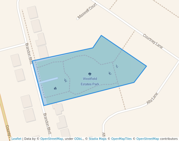 walking in Westfield Estates Park map in Winfield