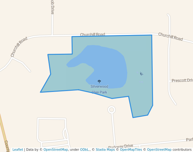 walking in Silverwood Glen Park map in Winfield