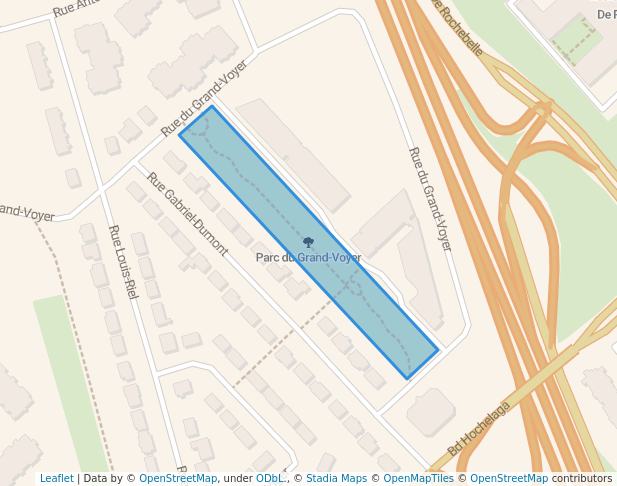 walking in Parc du Grand-Voyer map in Québec