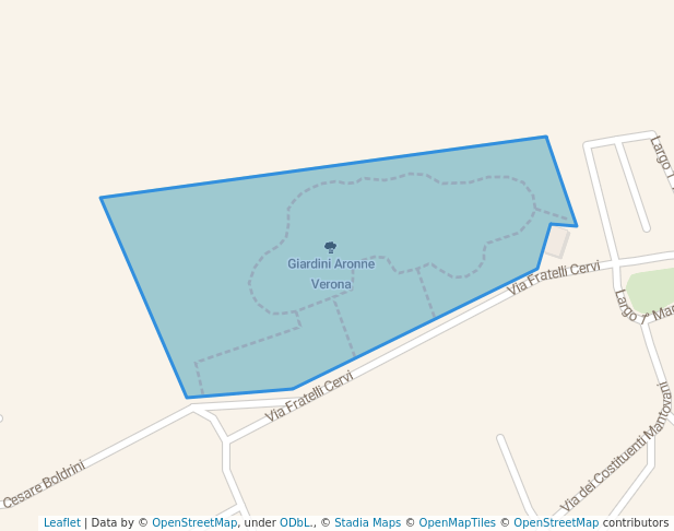 walking in Giardini Aronne Verona map in Mantova