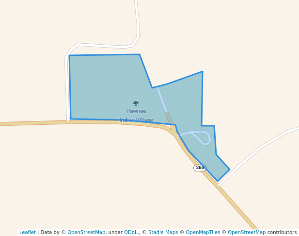 walking in Pawnee Indian Village map in Republic