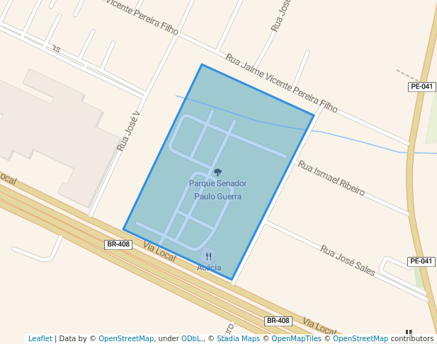 walking in Parque Senador Paulo Guerra map in Carpina