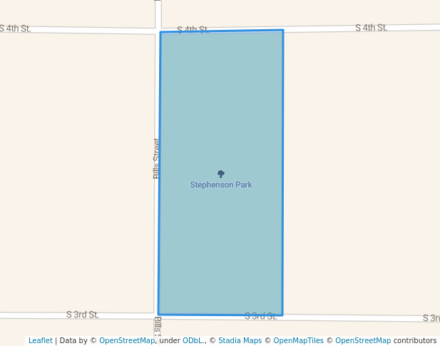 walking in Stephenson Park map in Bonham