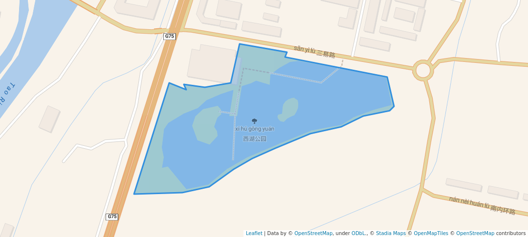 walking in 西湖公园 map in Ding Xi Shi