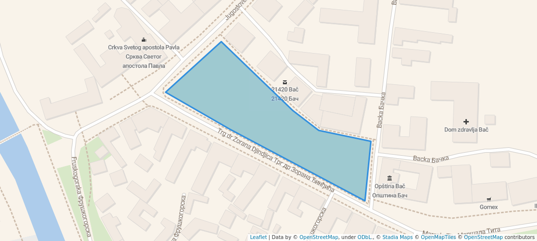 walking in Трг др Зорана Ђинђића map in Bač