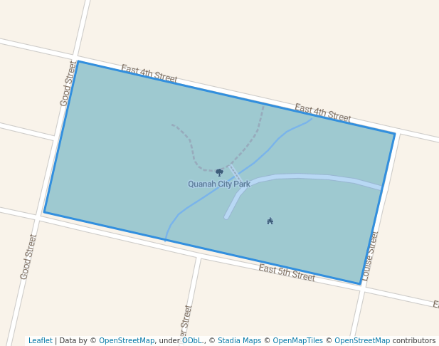 walking in Quanah City Park map in Quanah