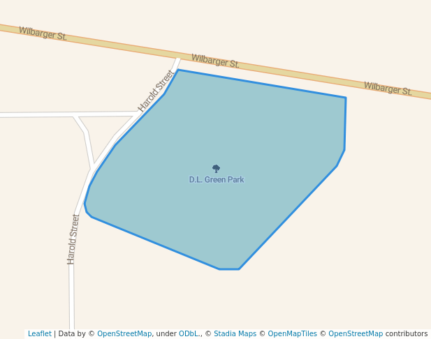 walking in D.L. Green Park map in Vernon