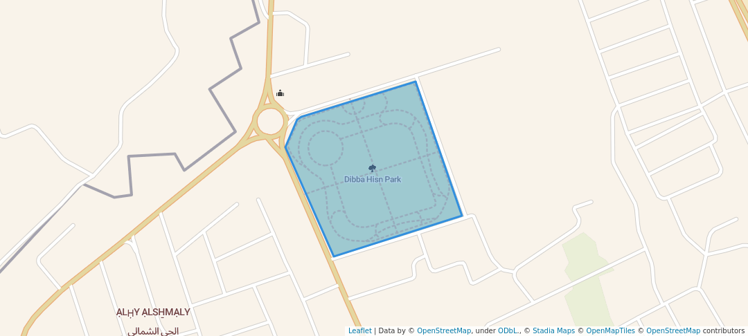 walking in Dibba Hisn Park map in Dibba Al-Fujairah