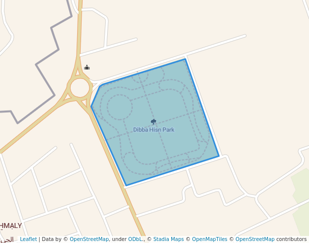 walking in Dibba Hisn Park map in Dibba Al-Fujairah