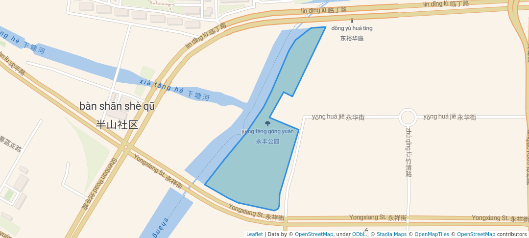 walking in 永丰公园 map in Hang Zhou Shi