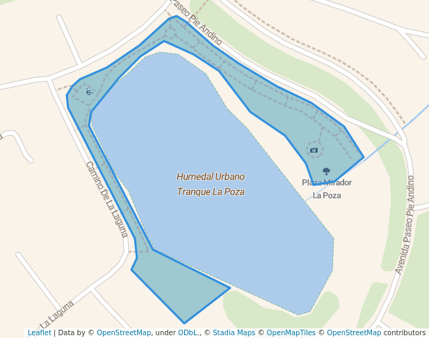 walking in Plaza Mirador La Poza map in Lo Barnechea