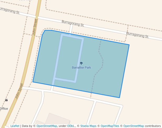 walking in Barrallier Park map in The Oaks