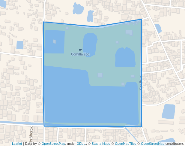 walking in Comilla Zoo & Botanical Garden map in Comilla
