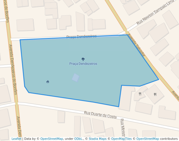 walking in Praça Dendezeiros map in Salvador
