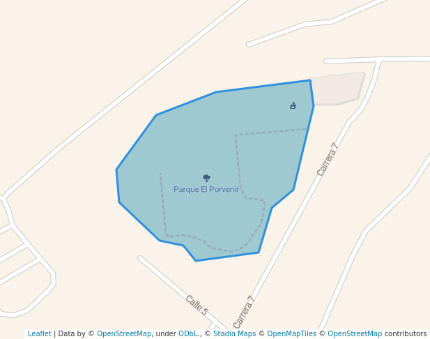 walking in Parque El Porvenir map in Mosquera