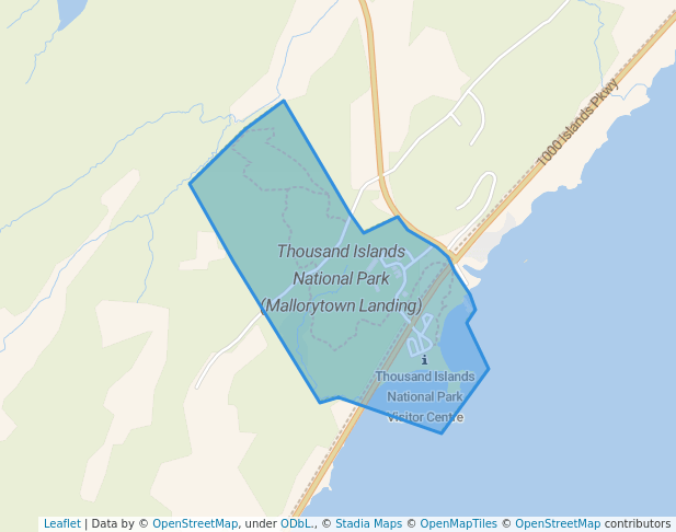 walking in Thousand Islands National Park (Mallorytown Landing) map in Mallorytown