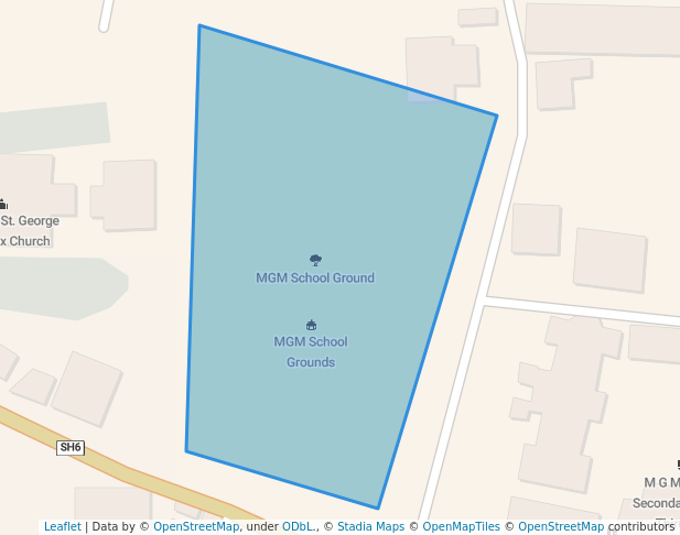 walking in MGM School Ground map in Thiruvalla