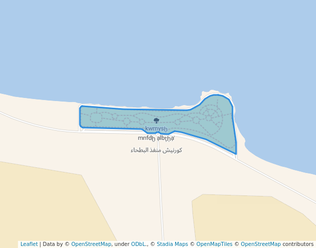 walking in كورنيش منفذ البطحاء map in Alkwifriah