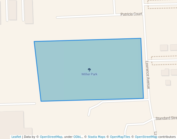 walking in Miller Park map in Center Line