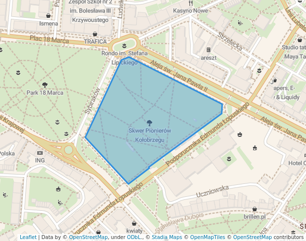 Skwer Pionierów Kołobrzegu