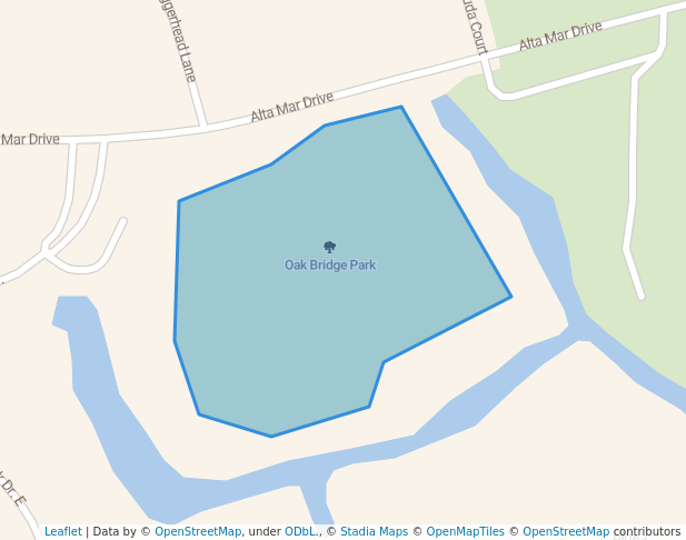 walking in Oak Bridge Park map in Ponte Vedra Beach