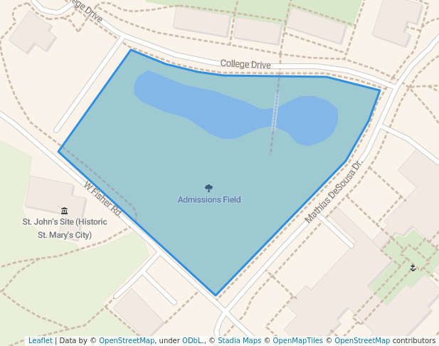 walking in Admissions Field map in Saint Marys City