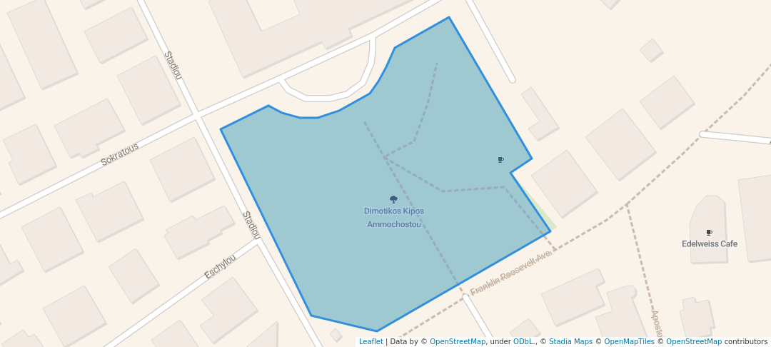 walking in Famagusta Municipal Garden map in Gazimağusa