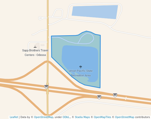 walking in Union Pacific State Recreation Area map in Kearney