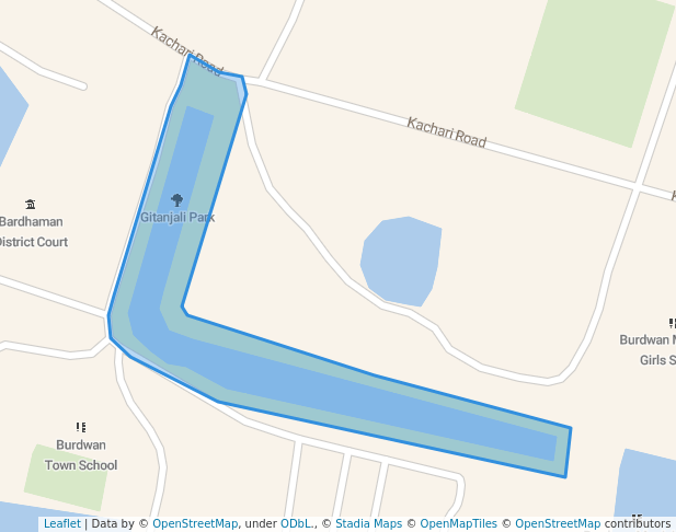 walking in Gitanjali Park map in Burdwan