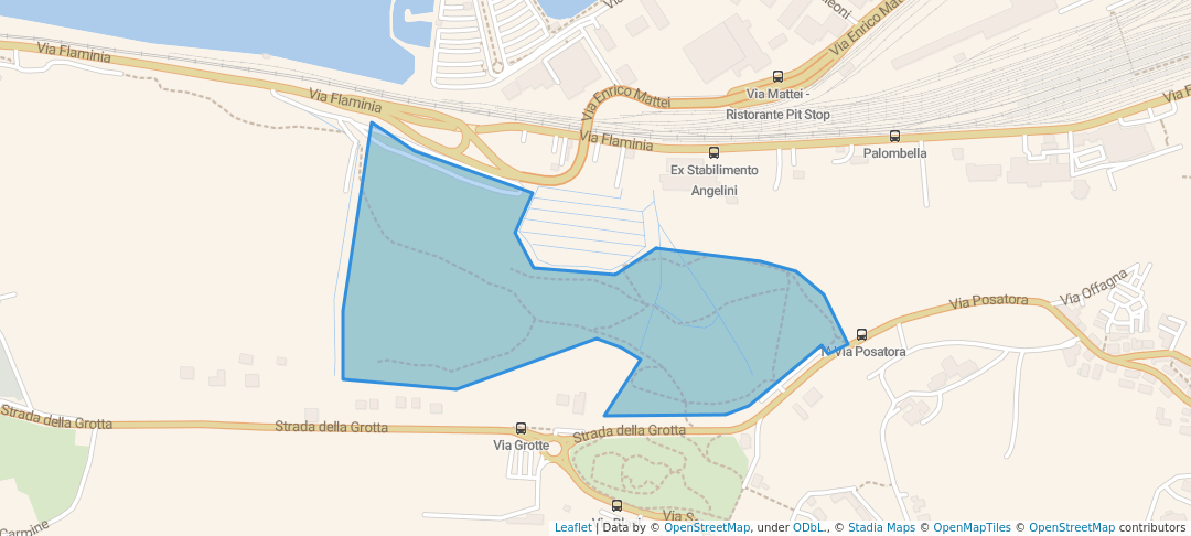 walking in Parco di Posatora "Eraclio Fiorani" map in Ancona