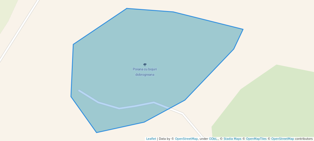 walking in Poiana cu bojuri dobrogreana map in Enisala