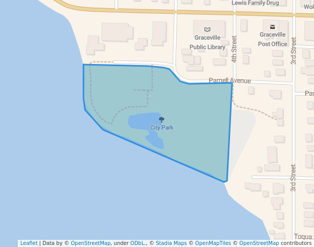 walking in City Park map in Graceville