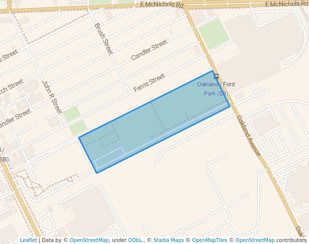 walking in Ford Park map in Highland Park