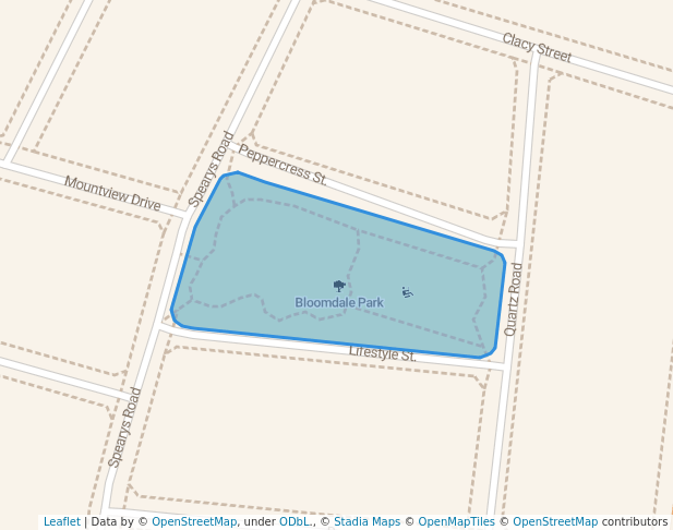 walking in Bloomdale Park map in Diggers Rest