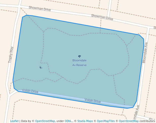 walking in Bloomdale Av Reserve map in Diggers Rest