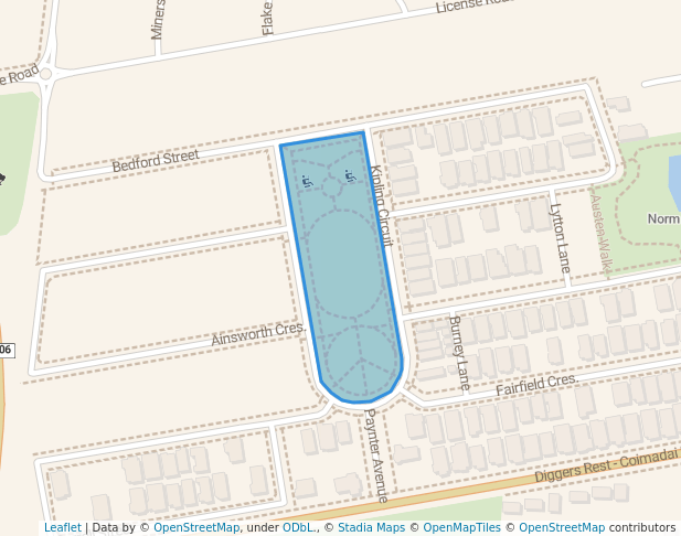 walking in St Genevieve Central Park map in Diggers Rest