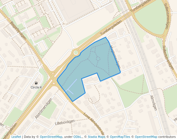 walking in Fågelsångsparken map in Sollentuna