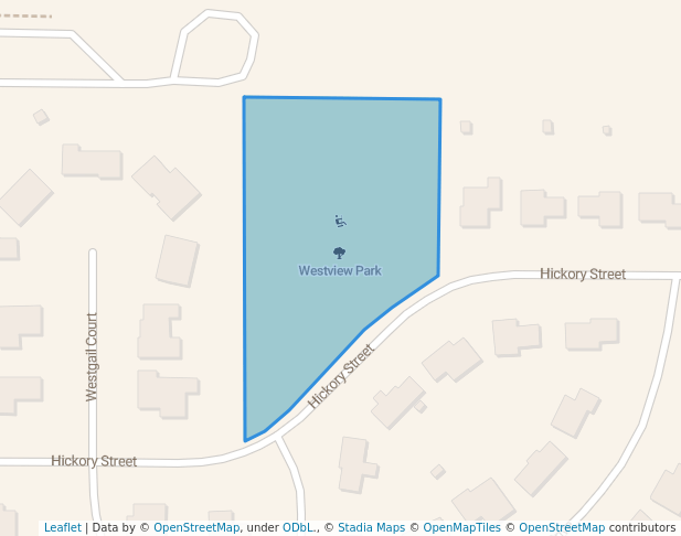 walking in Westview Park map in Farmington