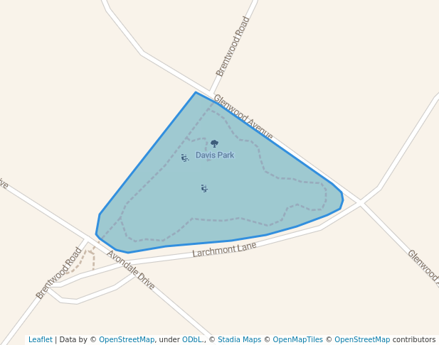 walking in Davis Park map in Nichols Hills
