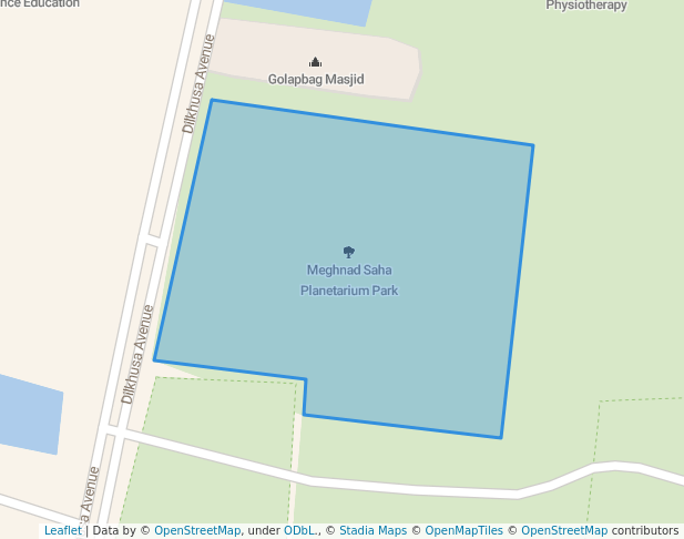walking in Meghnad Saha Planetarium Park map in Burdwan