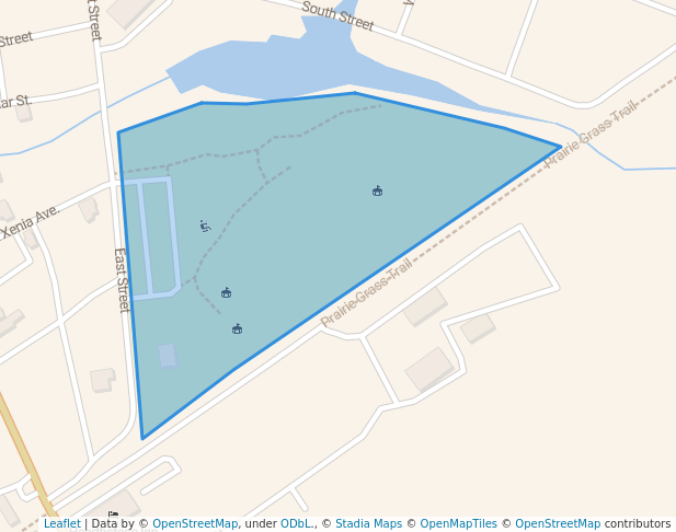 walking in Cedarville Park (downtown) map in Cedarville