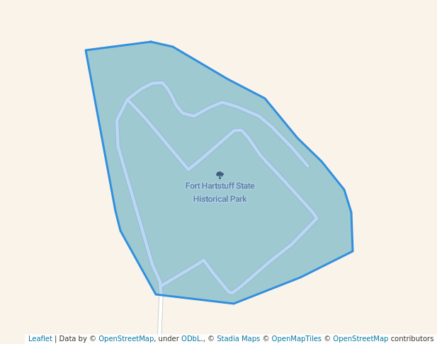 walking in Fort Hartstuff State Historical Park map in Burwell