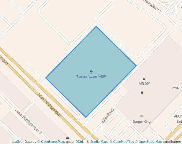 walking in Taman Awam MBIP map in Skudai