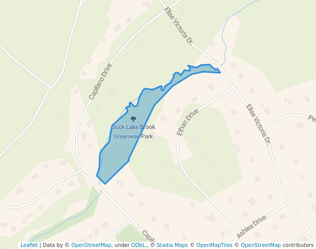 walking in Duck Lake Brook Greenway Park map in Windsor Junction